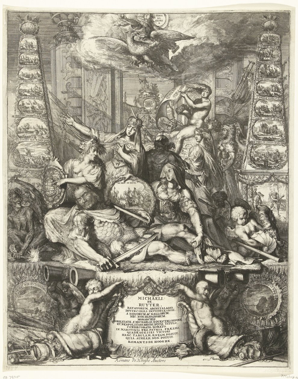 Michiel de Ruyter halálának allegóriája, 1676 alkotó: Romeyn de Hooghe