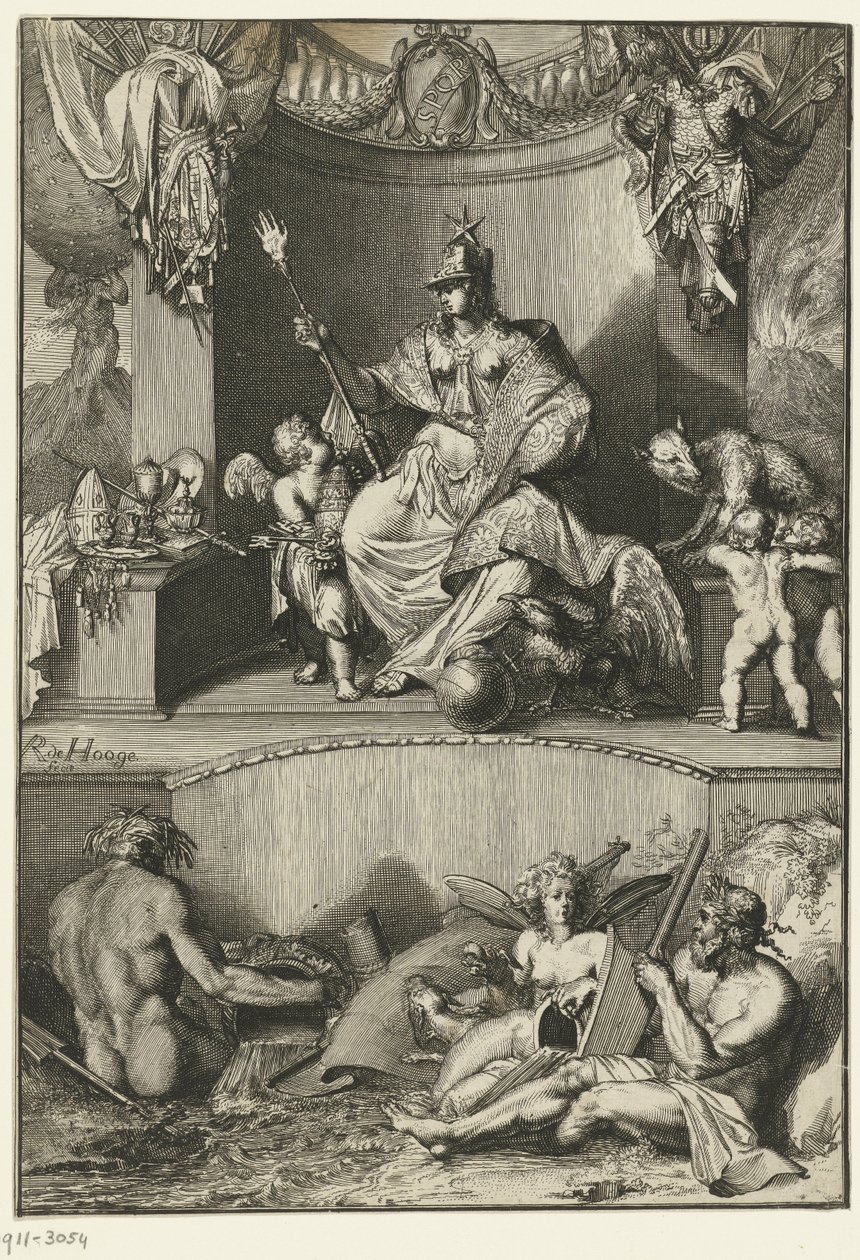 Róma város allegorikus ábrázolása alkotó: Romeyn de Hooghe