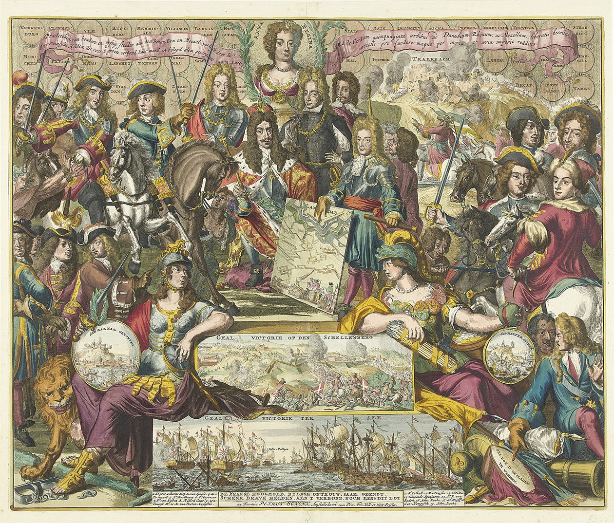 A szövetségesek 1704-es győzelmének allegóriája, 1704-1705 alkotó: Romeyn de Hooghe