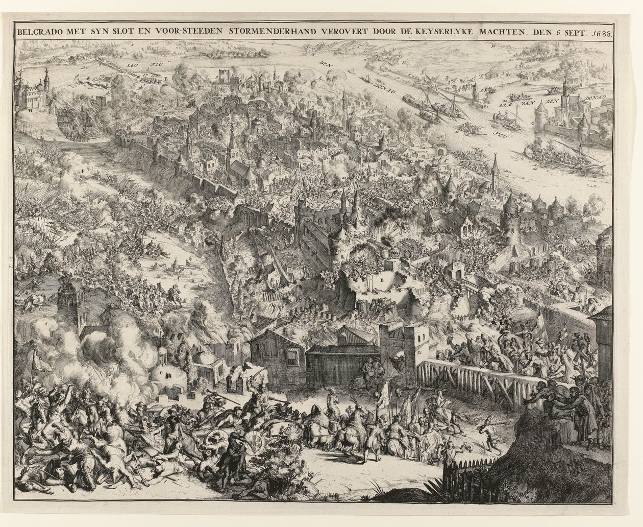 Maximilian Emanuel bajor választófejedelem elfoglalta Belgrádot, 1688. szeptember 6. alkotó: Romeyn de Hooghe