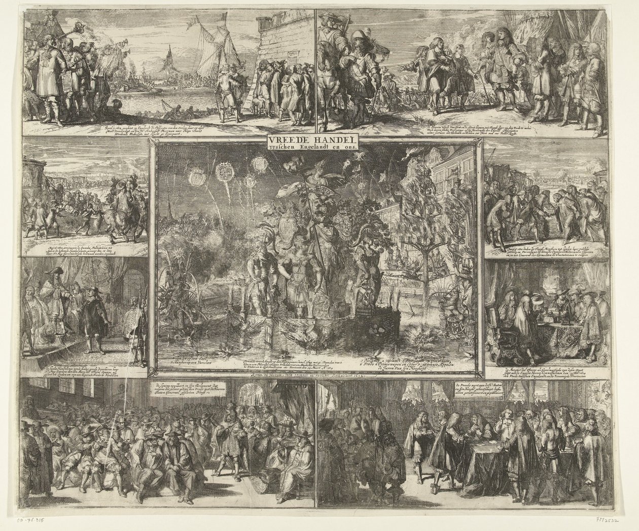 A westminsteri béke, 1674 Békekereskedelem Anglia és közöttünk (cím a tárgyon) alkotó: Romeyn de Hooghe