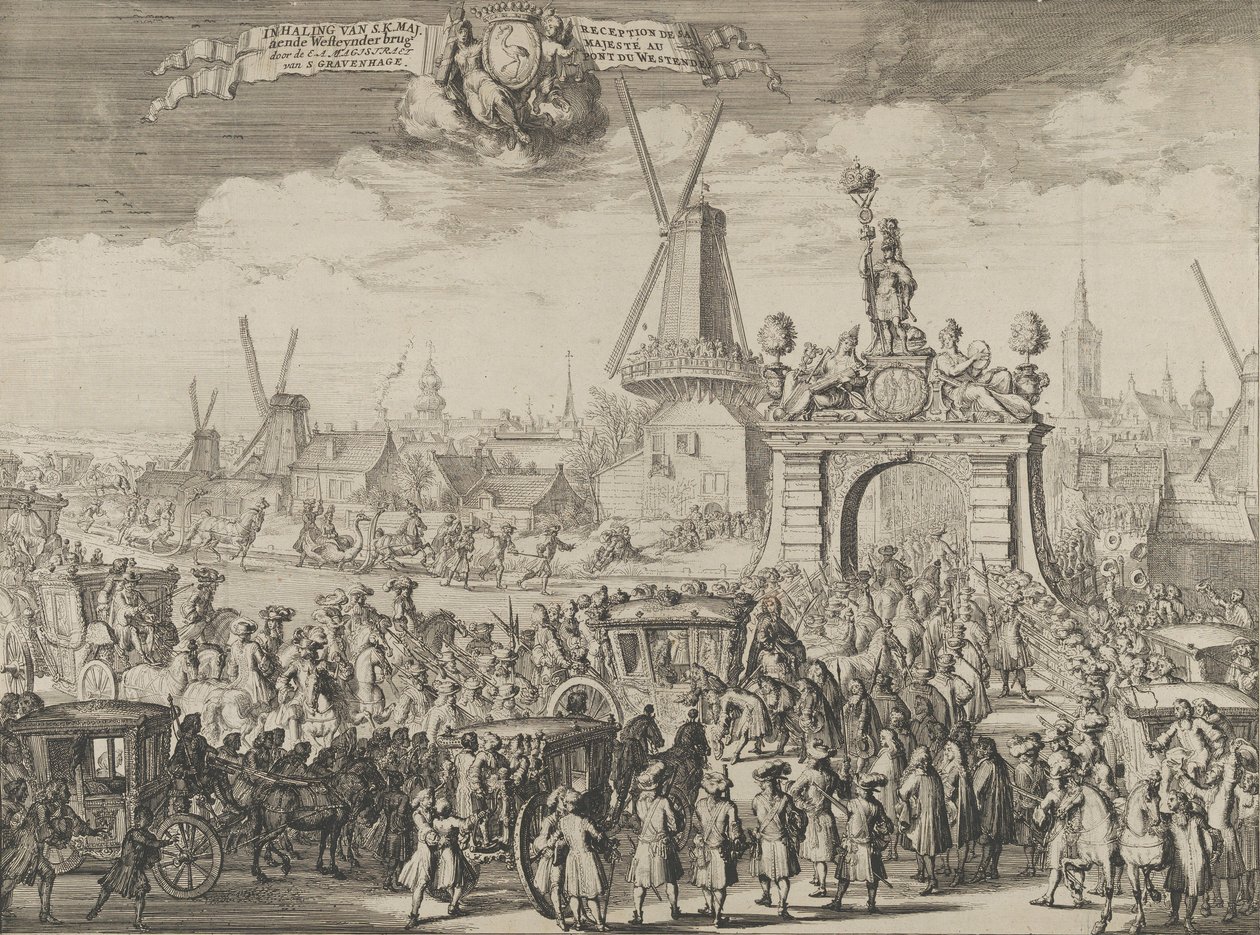 III. Vilmos bejárata a Hágai Inhaling van S.K. Maj. aende Westeynder brug ajtó ..., 1691. alkotó: Romeyn de Hooghe