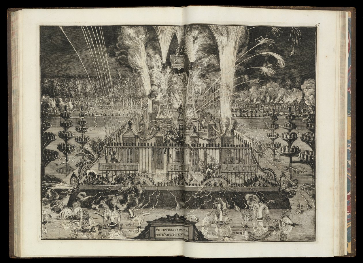 Nagy tűzijáték. "Ő brit felségének diadalmas visszatérése Hollandiába" (CBL AL 146, pl. 67.) alkotó: Romeyn de Hooghe