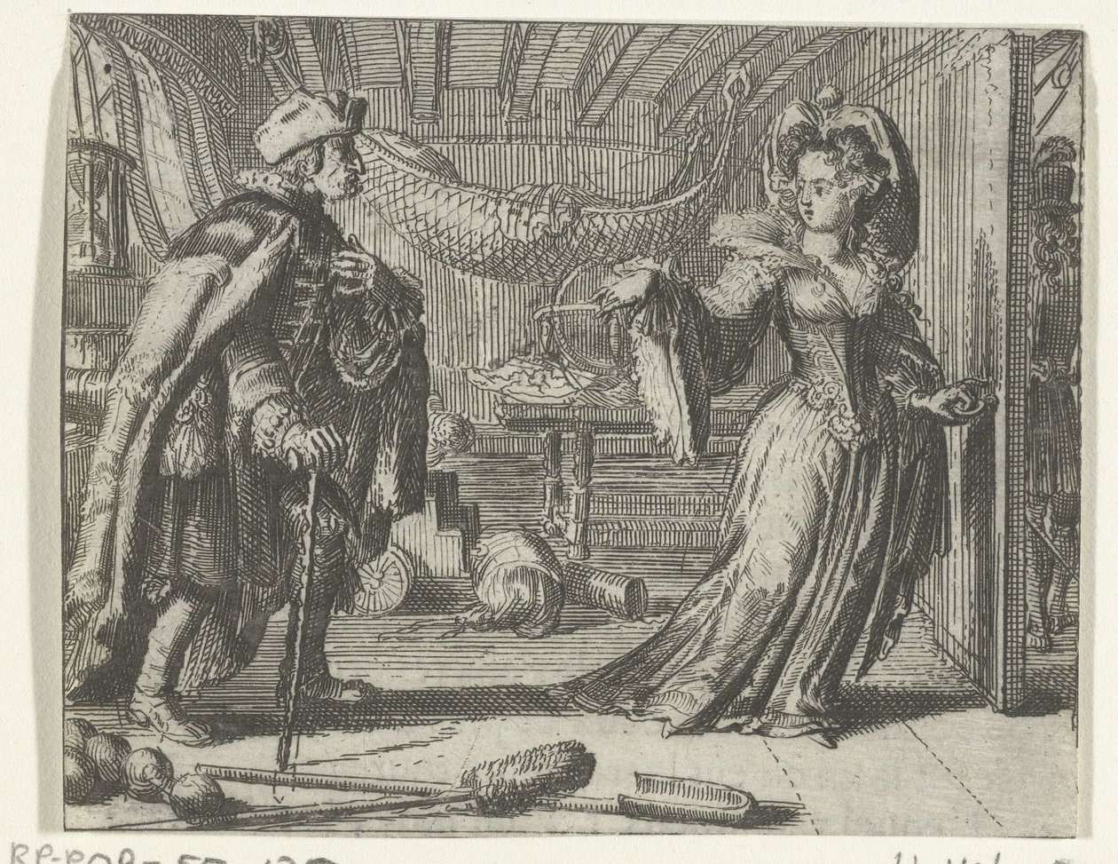 Illustratie voor Az öregek naptára uit Mesék és novellák van Fontaine alkotó: Romeyn de Hooghe