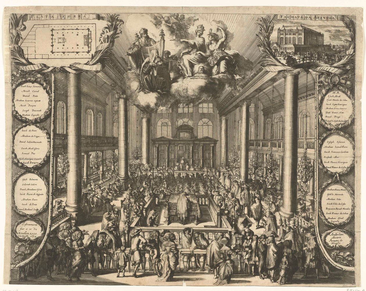 A portugál zsinagóga felavatása Amszterdamban, 1675 alkotó: Romeyn de Hooghe