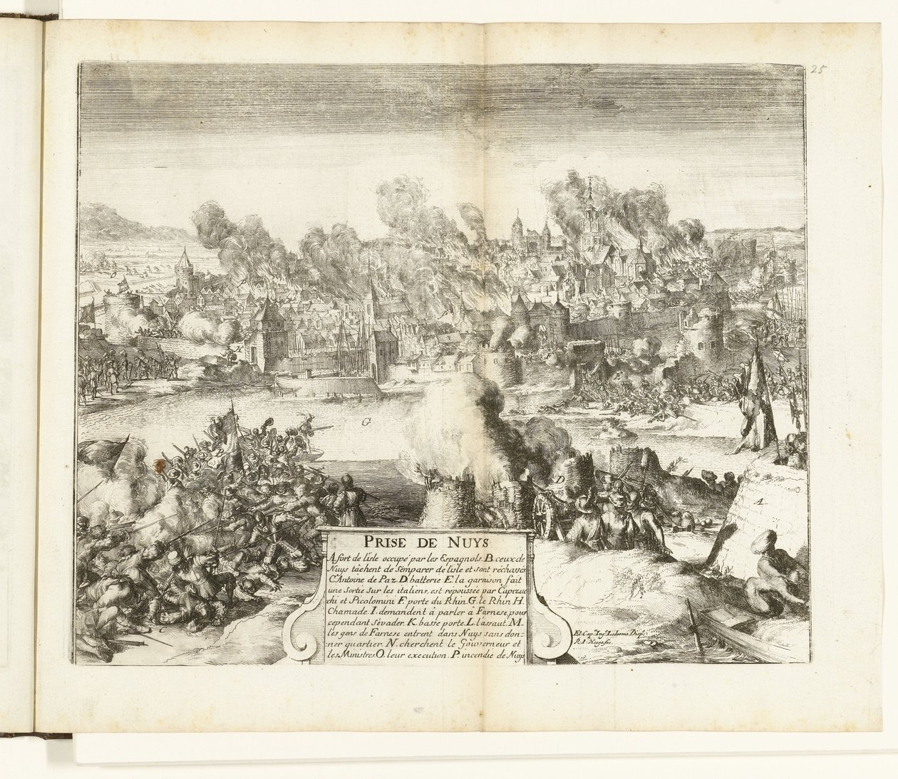 Neuss elfoglalása és kifosztása, 1586 Prize de Nuys (cím a tárgyon) Guerres de Flandres (sorozat címe) alkotó: Romeyn de Hooghe