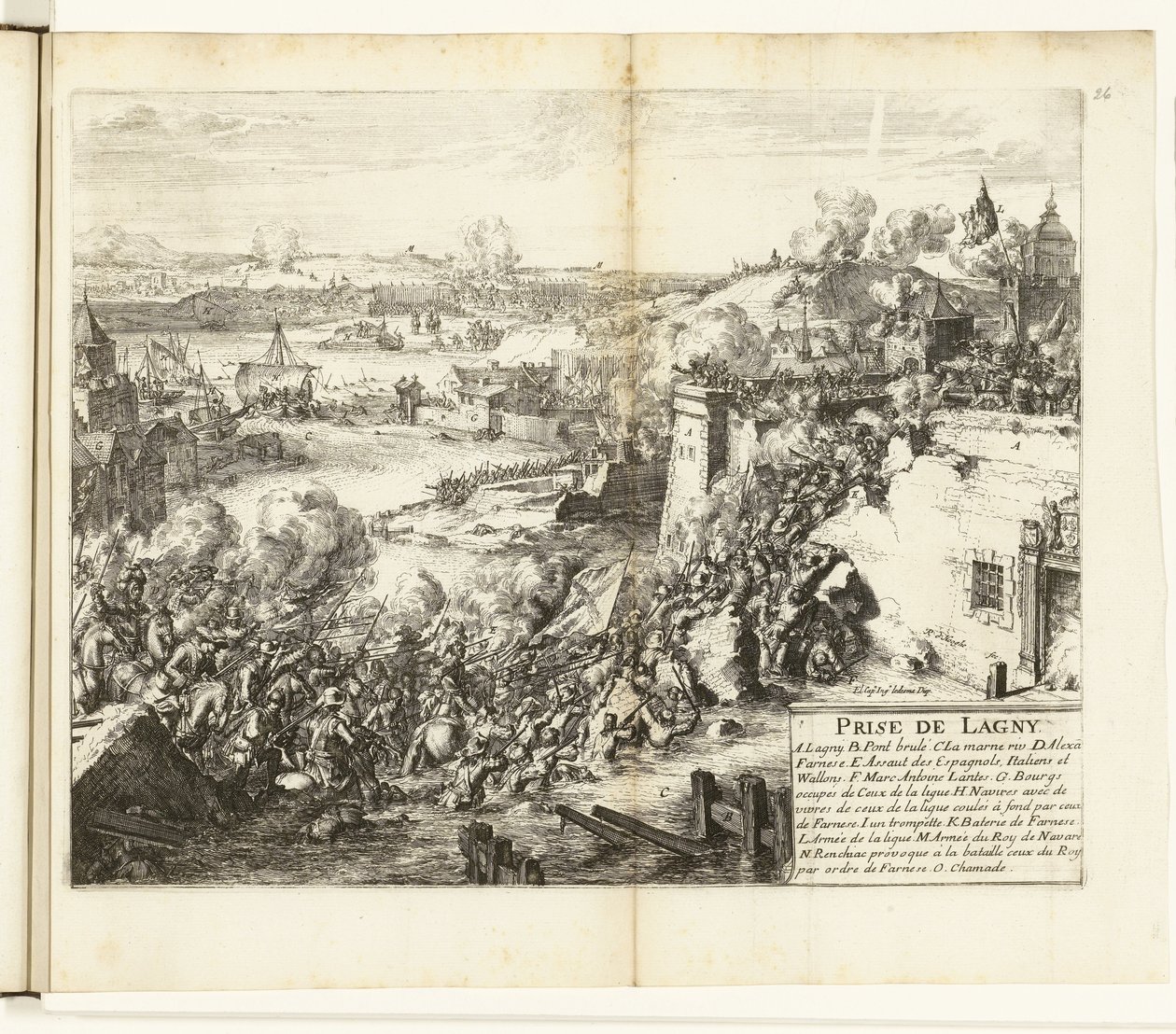 Inname van Lagny, 1589-1590 Lagny elfogása (cím az objektumon) Flandria háborúi (sorozat címe) alkotó: Romeyn de Hooghe