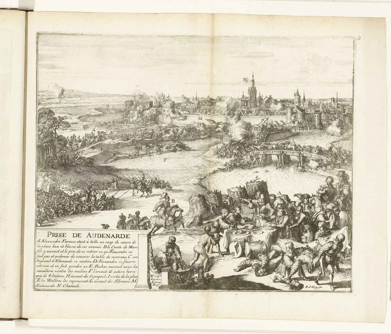 Oudenaarde, 1582 Audenarde-díj (cím a tárgyon) Guerres de Flandres (sorozat címe) alkotó: Romeyn de Hooghe