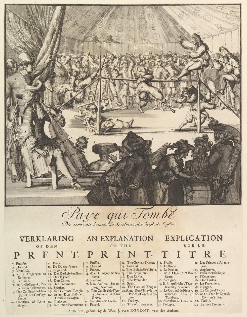 Pays qui Tombe: Ki esik először, a Playman, aki utolsó, fizeti a költségeket The Fall of the ....n.d. alkotó: Romeyn de Hooghe
