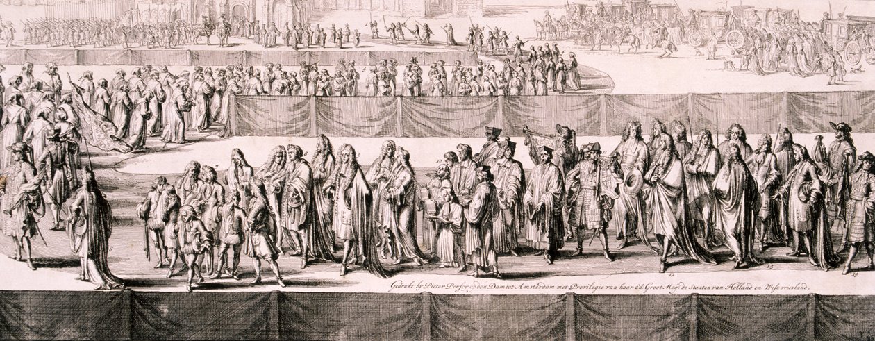II. Mária királynő temetése, Westminster Abbey, London, 1695 alkotó: Romeyn de Hooghe