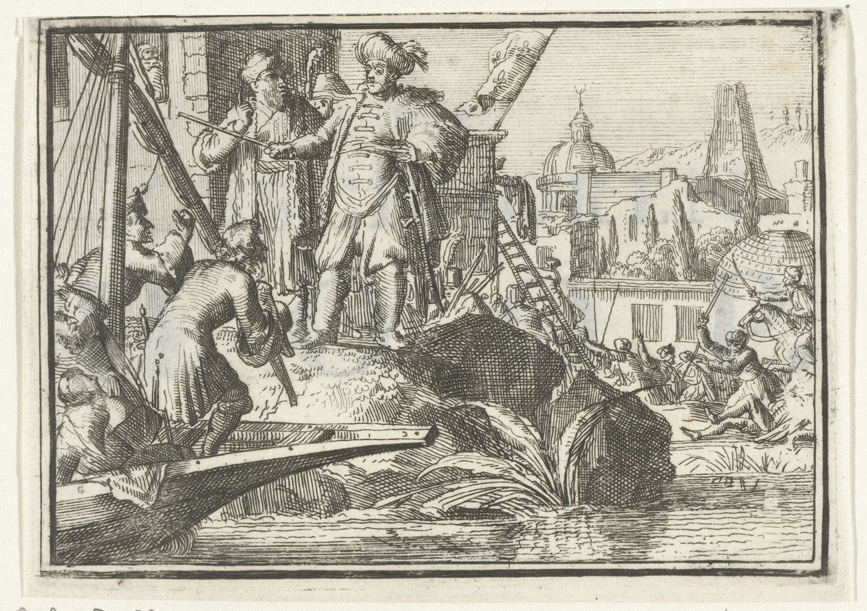 A röpirat címlapja: A leborotvált remény, 1702 A borotvált remény (cím a tárgyon) Esopus Európában (sorozat címe) alkotó: Romeyn de Hooghe