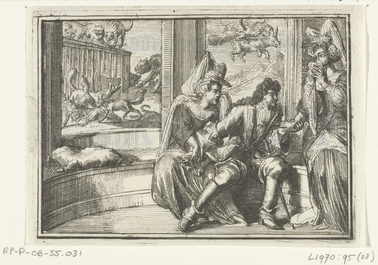 A röpirat címlapja: Az őrség dudora, a Haasejagton, 1702 A bump az őrségben, a Haasejagton (cím a tárgyon) Esopus Európában (sorozat címe) alkotó: Romeyn de Hooghe
