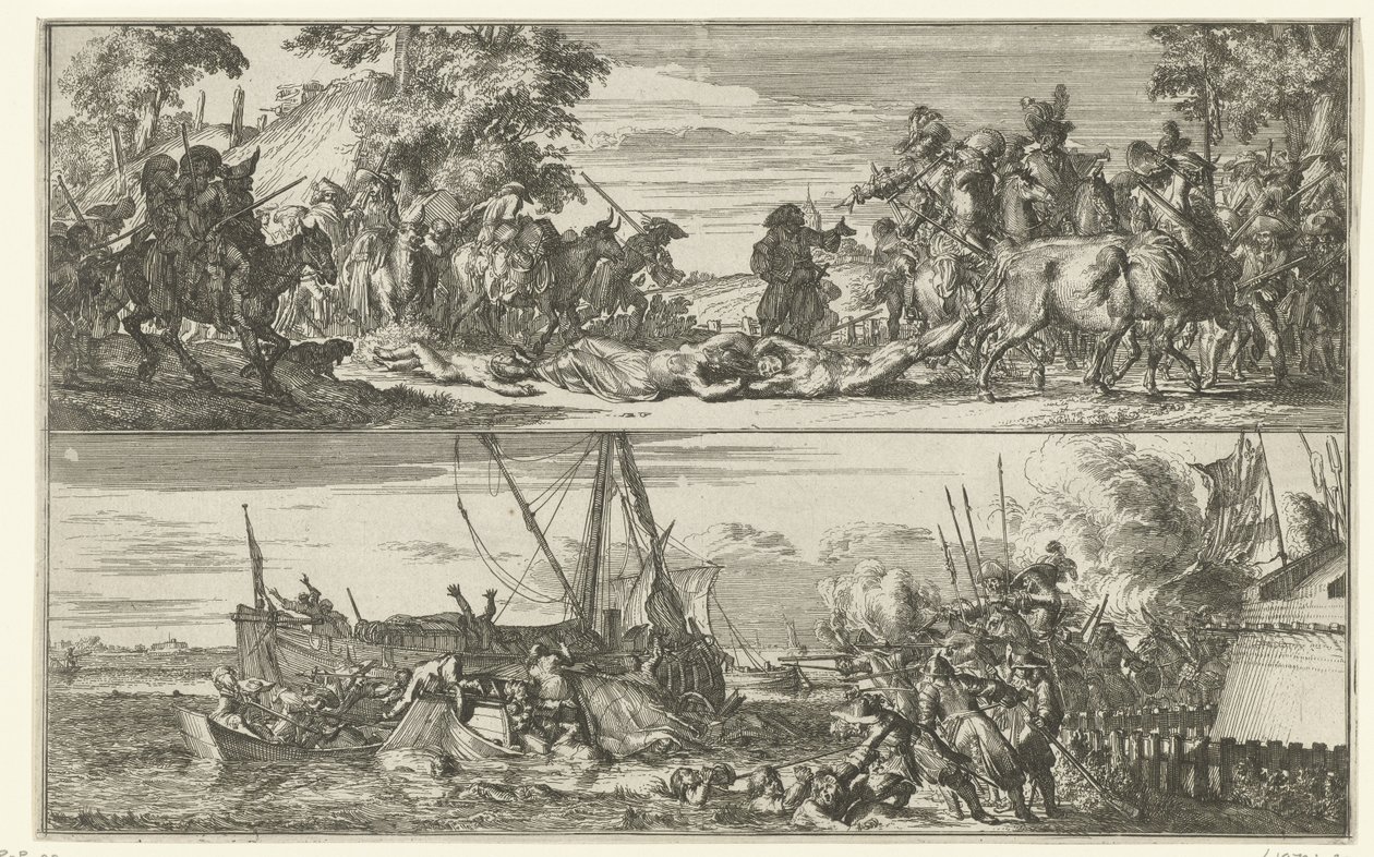 A francia atrocitások két ábrázolása, 1672 alkotó: Romeyn de Hooghe