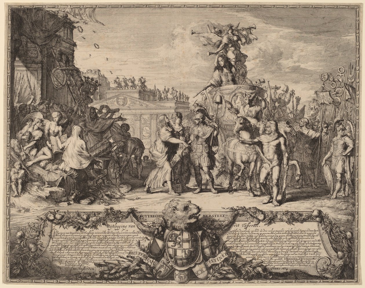 Uytrecht Restores (Utrecht visszafoglalása, 1673) alkotó: Romeyn de Hooghe