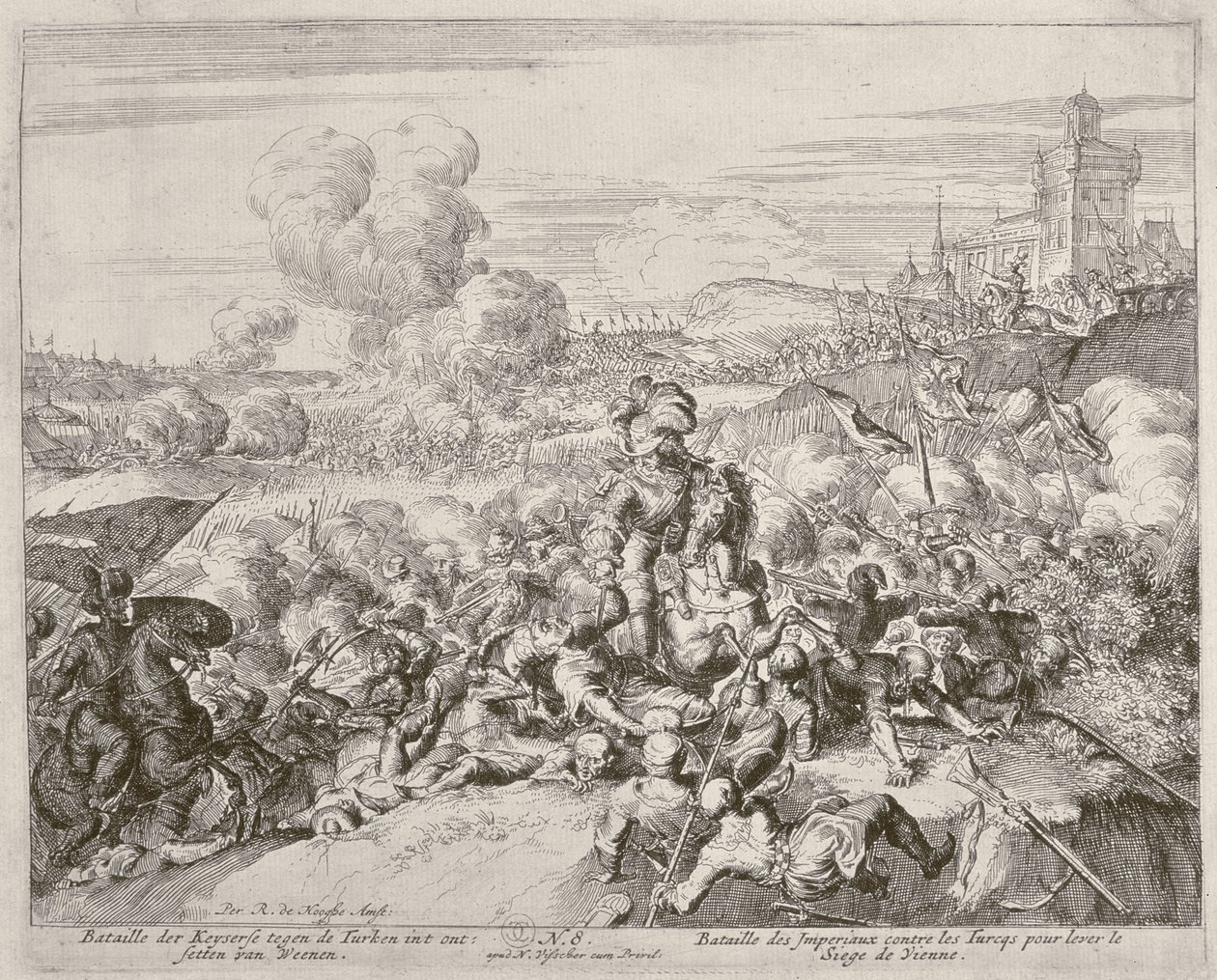 Bécsi Nyomtatási ciklus, A császári hadsereg a törökök ellen harcolva, 1683 alkotó: Romeyn de Hooghe