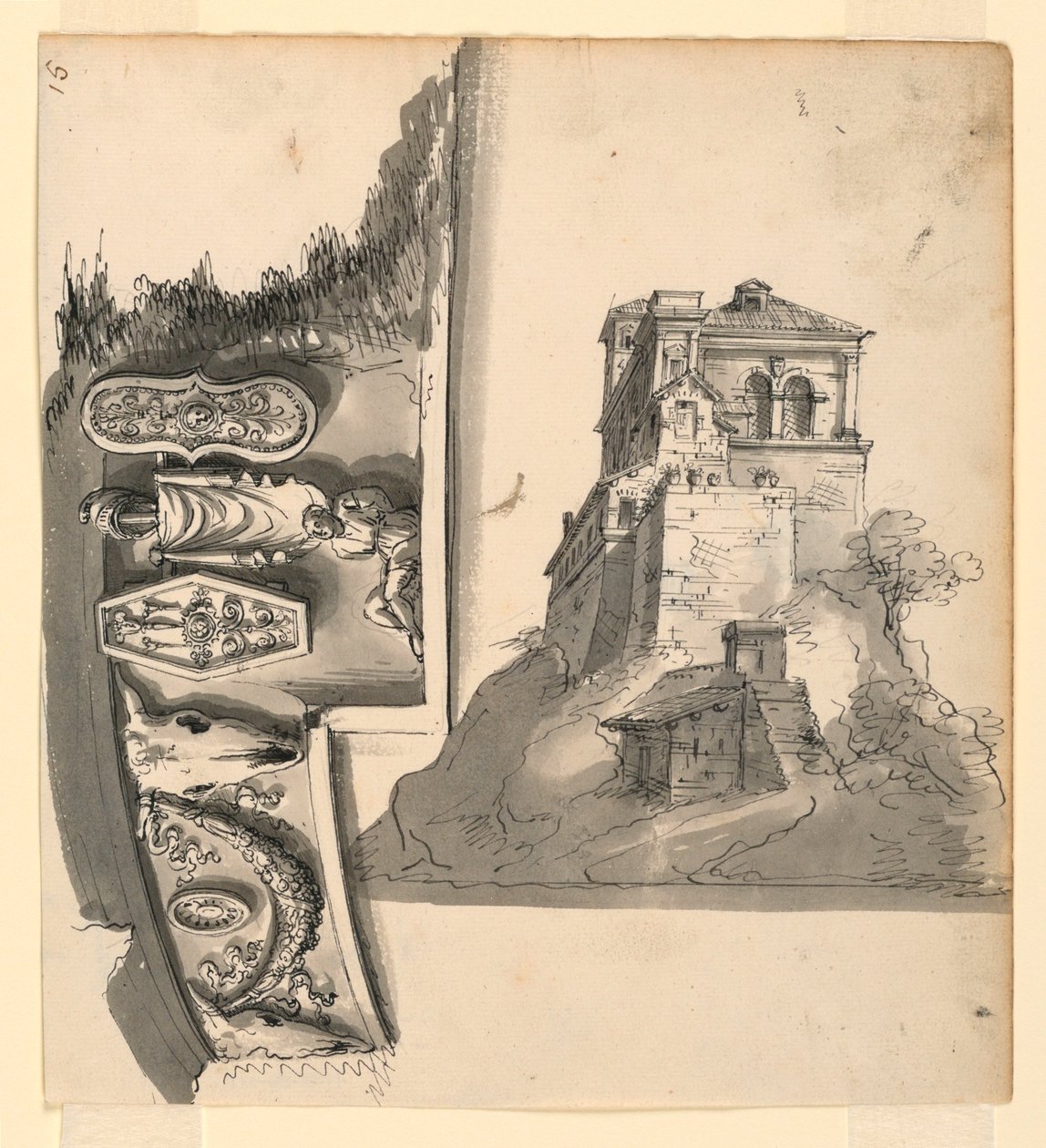Frieze klasszikus stílusú, Villa a domboldalon alkotó: Romolo Achille Liverani