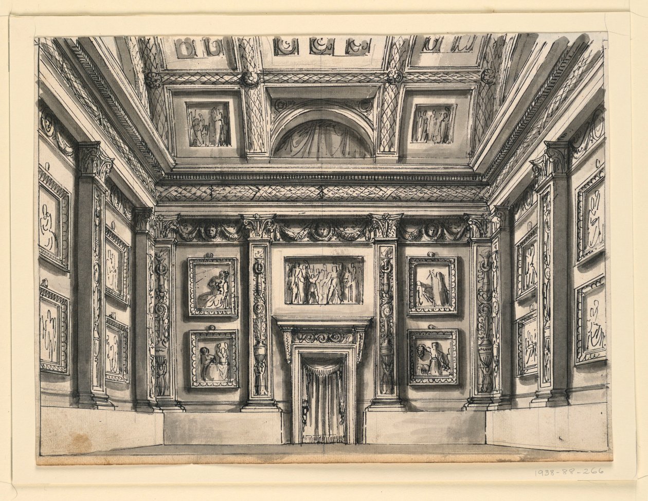 Színpadtervezés, palotabelső alkotó: Romolo Achille Liverani