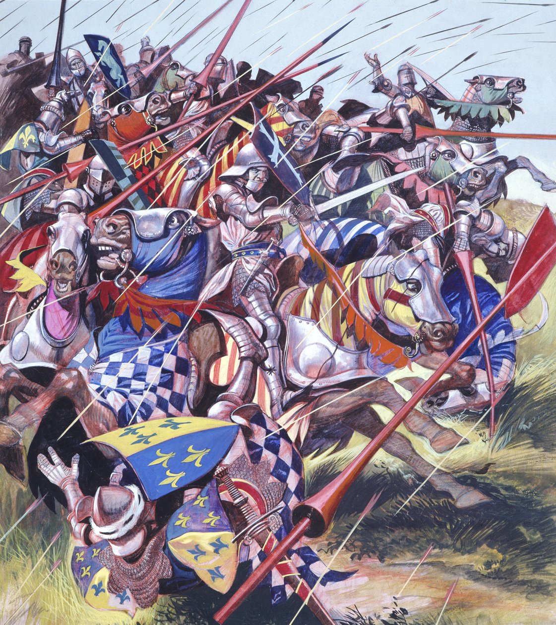 Agincourt - A lehetetlen győzelem 1415. október 25. (gouache, papír) alkotó: Ron Embleton