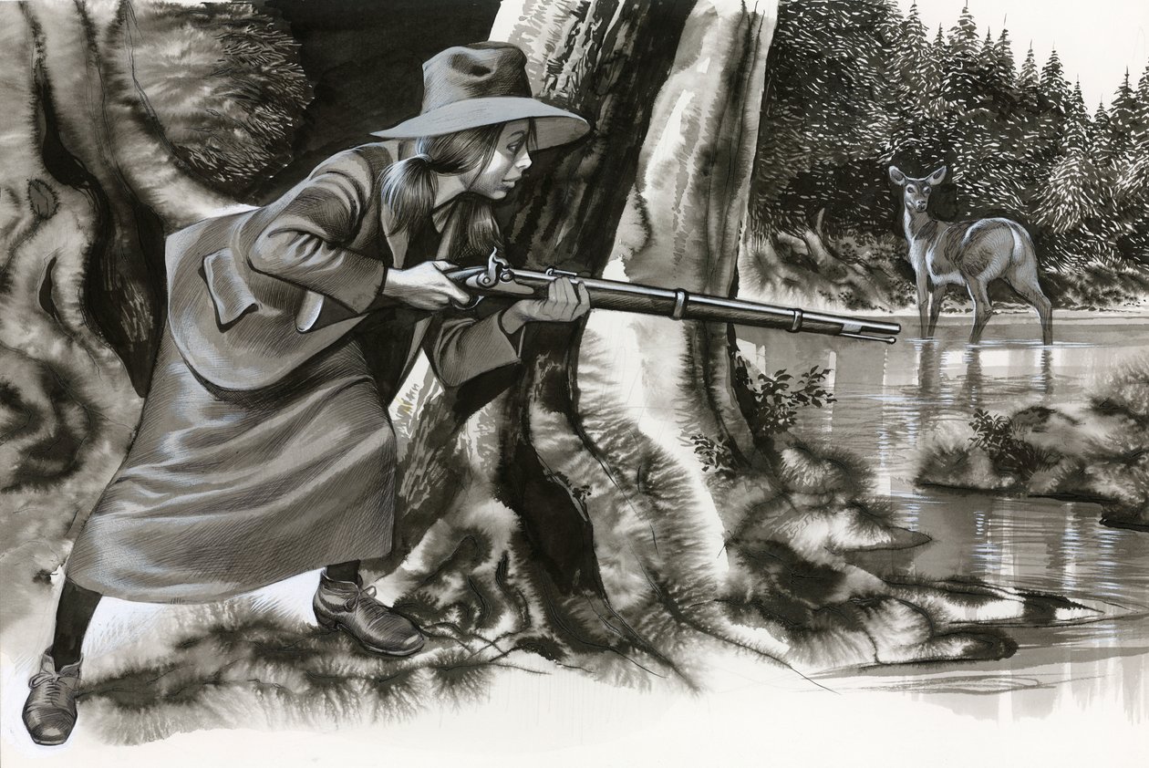 Annie Oakley lő egy bakot alkotó: Ron Embleton
