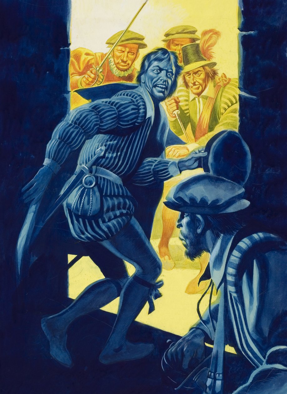I. Henrik meggyilkolása (1550-88) Guise herceg Blois-ban (gouache, papír) alkotó: Ron Embleton