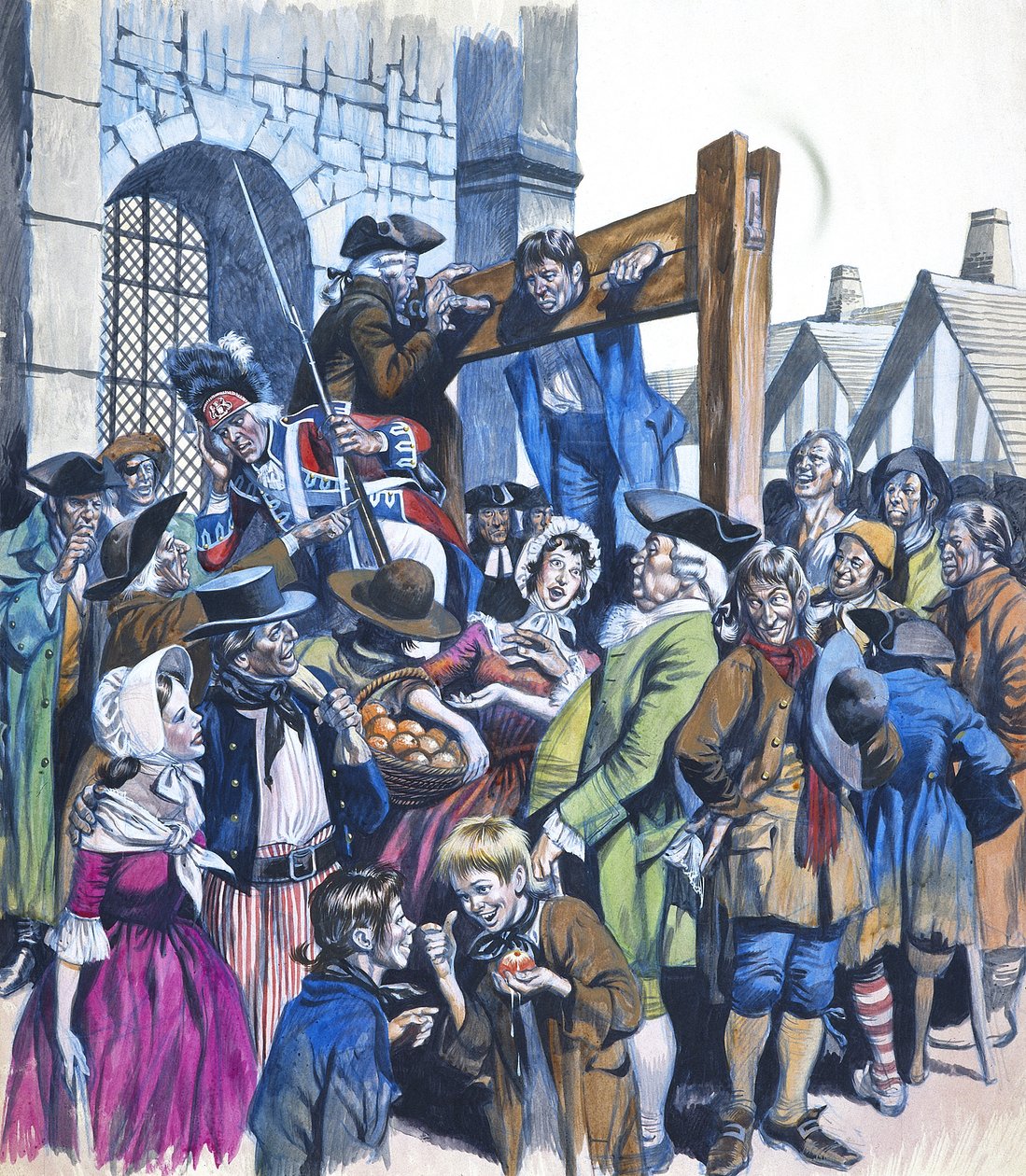 Daniel Defoe (1660-1731) (gouache, papír) alkotó: Ron Embleton