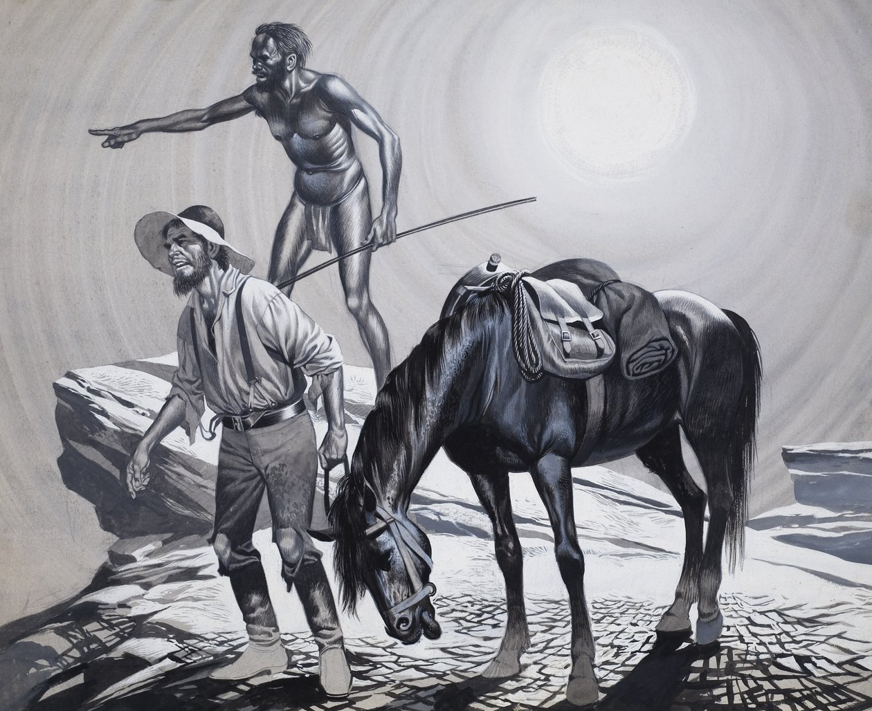 Edward Eyre (1815-1901) (gouache, papír) alkotó: Ron Embleton