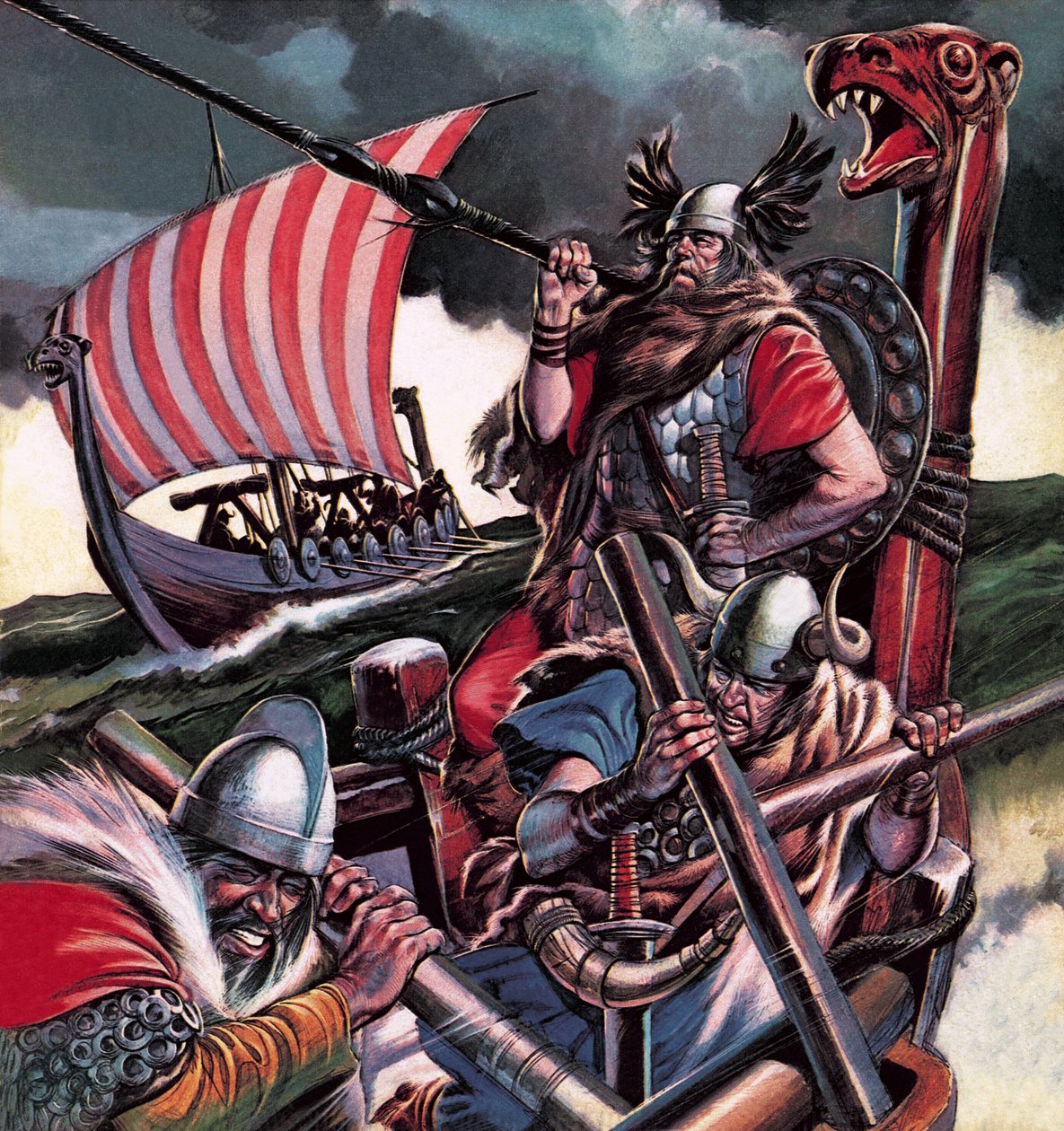Leif Ericsson, a viking, aki megalapította Amerikát alkotó: Ron Embleton