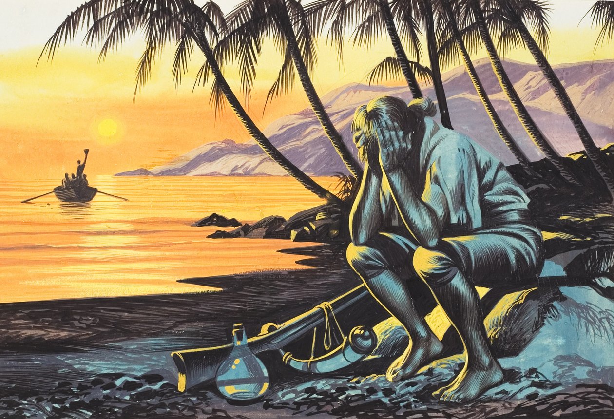 Marooned Man (gouache, papír) alkotó: Ron Embleton