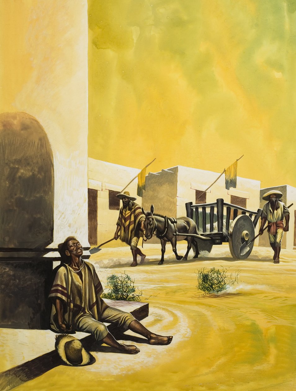 Mexikó Santa Anna alatt (1794-1876) (gouache, papír) alkotó: Ron Embleton