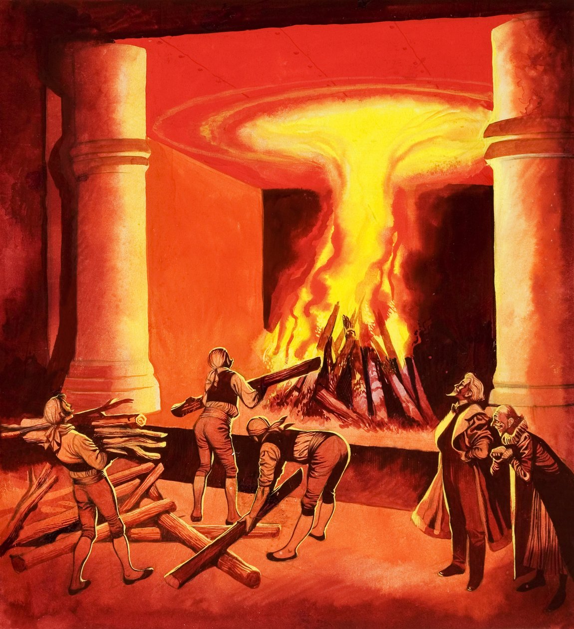Roaring Fire (gouache, papír) alkotó: Ron Embleton