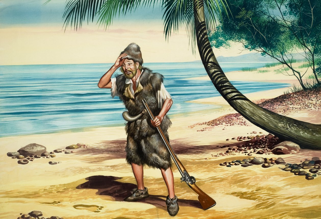 Robinson Crusoe (gouache, papír) alkotó: Ron Embleton