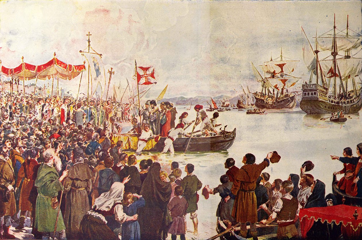 Vasco da Gama indulása Indiába alkotó: Roque Gameiro
