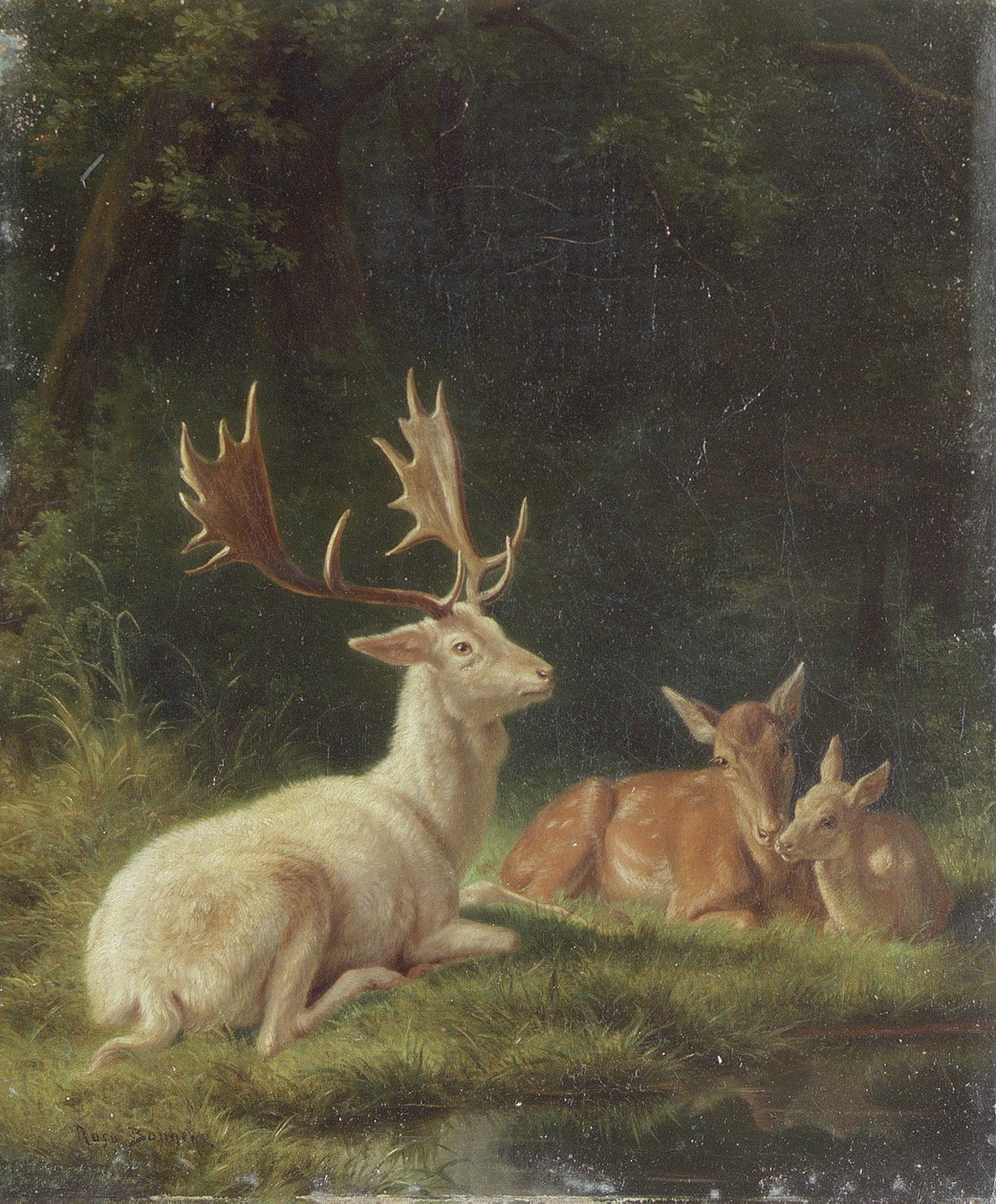 Szarvas a tájban (olaj, vászon) alkotó: Rosa Bonheur