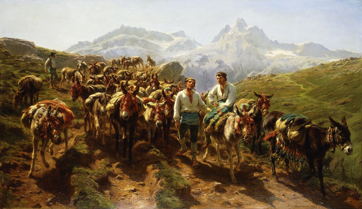 Spanyol muléterek átkelnek a Pireneusokon, 1857 alkotó: Rosa Bonheur