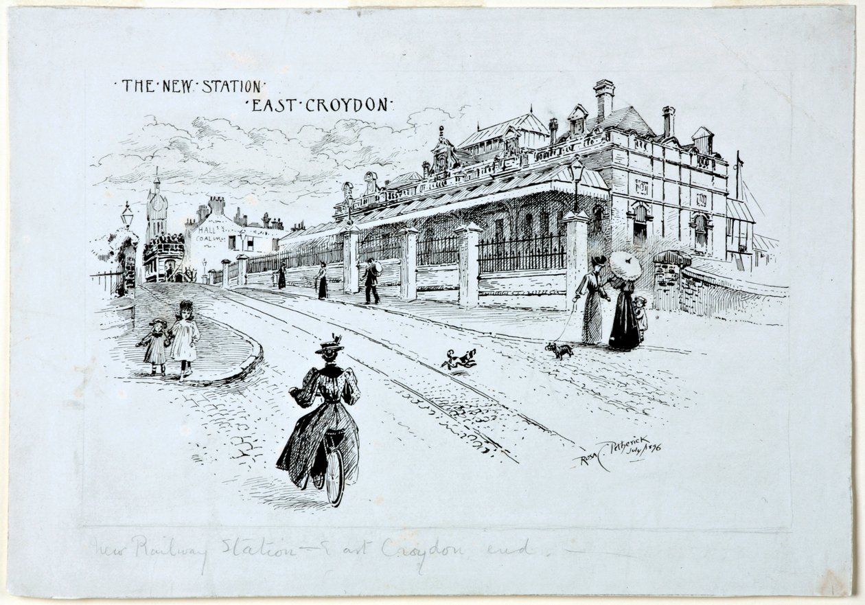 The New Station, East Croydon, 1896. július (tinta papíron) alkotó: Rosa Clementina Petherick