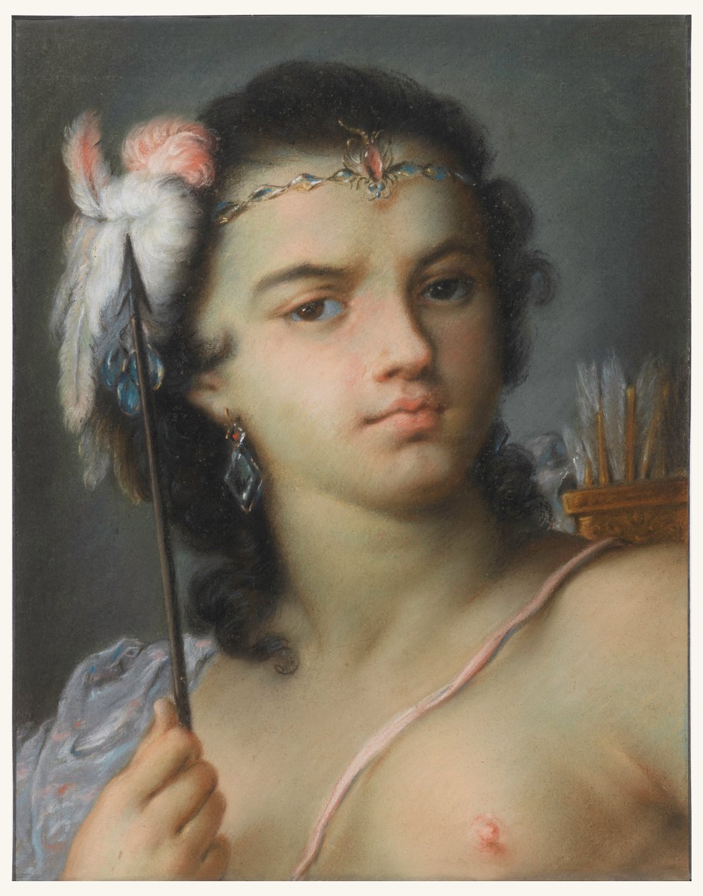 Rajz, Amerika megszemélyesítése, 1720 előtt alkotó: Rosalba Carriera