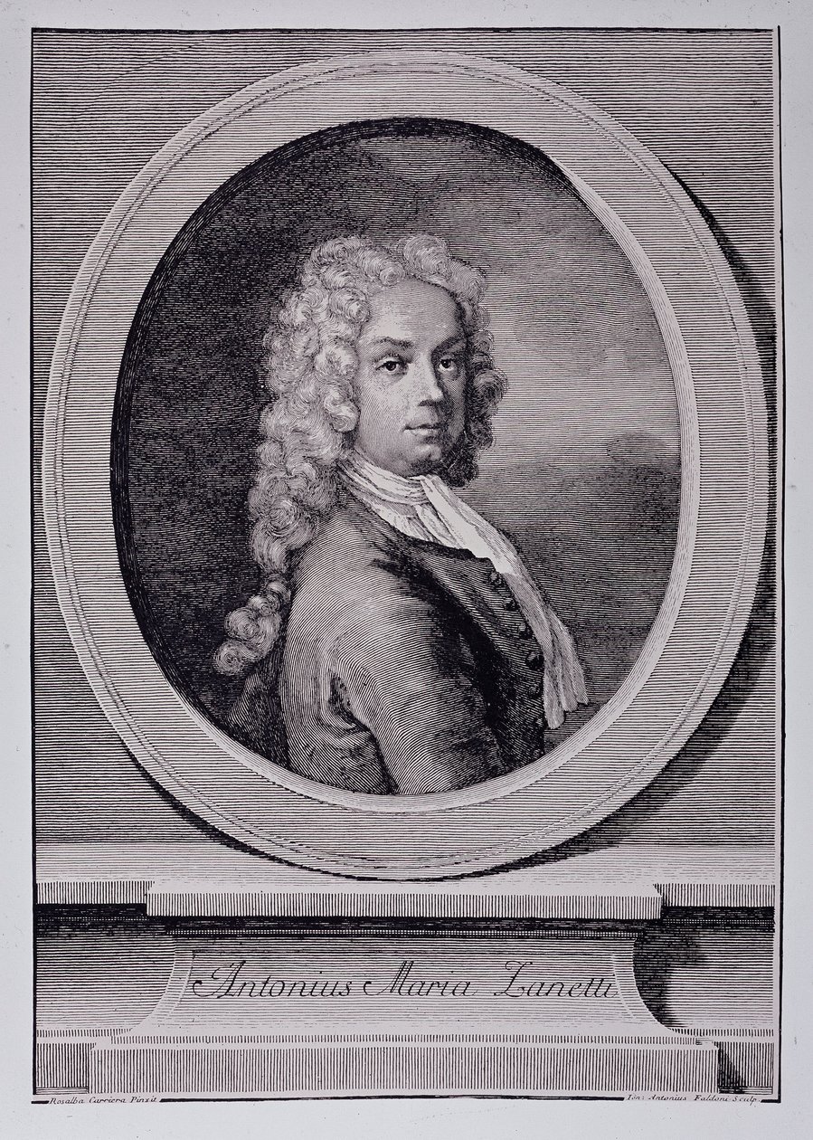 Antonio Maria Zanetti olasz karikaturista portréja (metszet alkotó: Rosalba Giovanna (after) Carriera