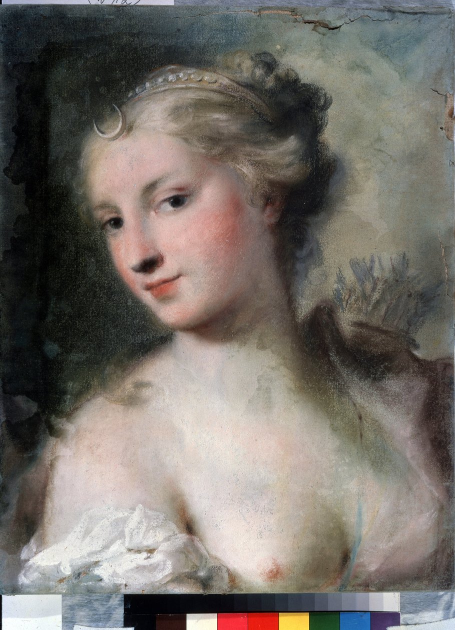 "Diane" (Diana) Rosalba Giovanna Carriera (1657-1757) pasztellfestménye 1746 körül Puskin Múzeum, Moszkva alkotó: Rosalba Giovanna Carriera