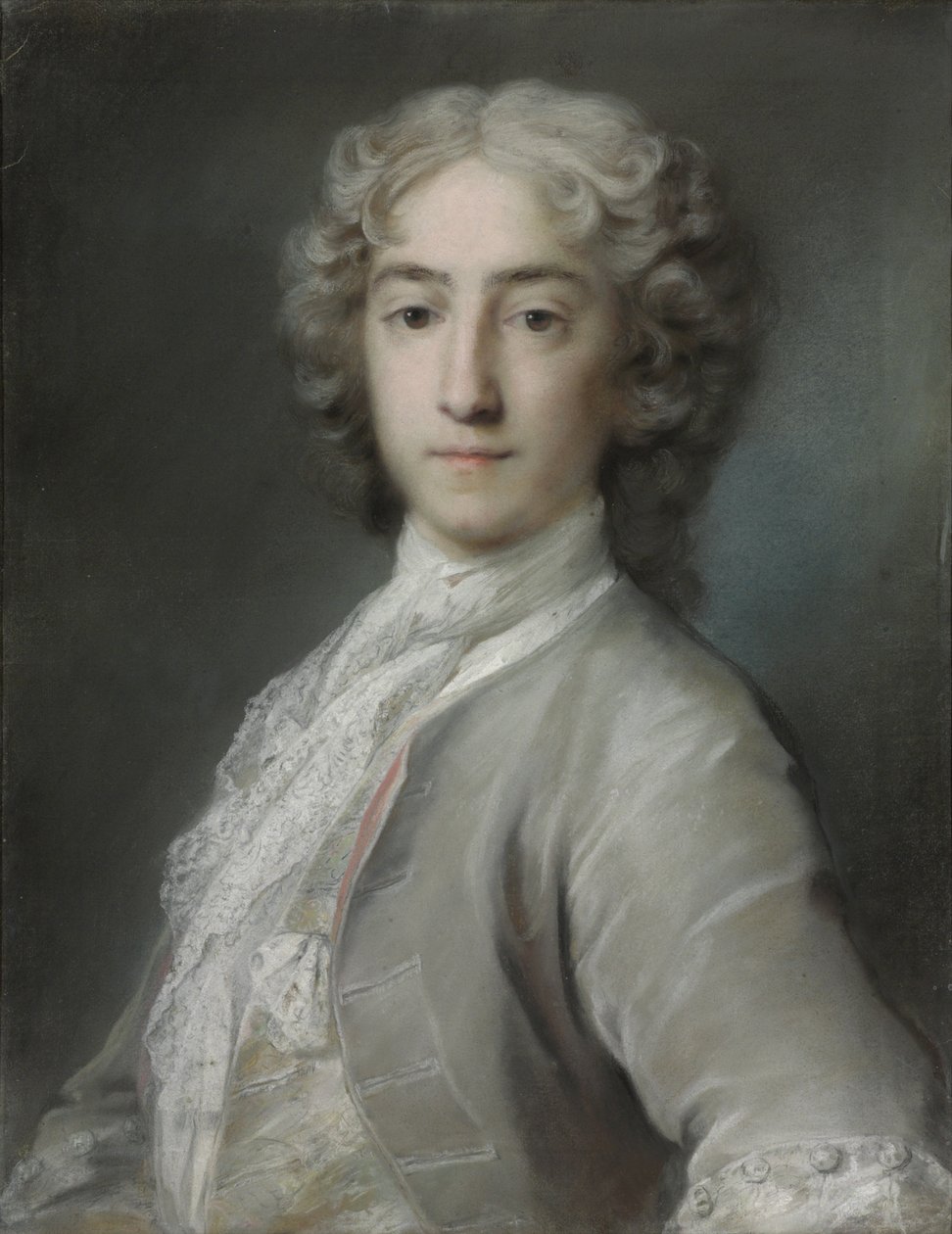 Lord Sidney Beauclerk portréja, félalakos, szürke bársonykabátban és fehér szövetben alkotó: Rosalba Giovanna Carriera