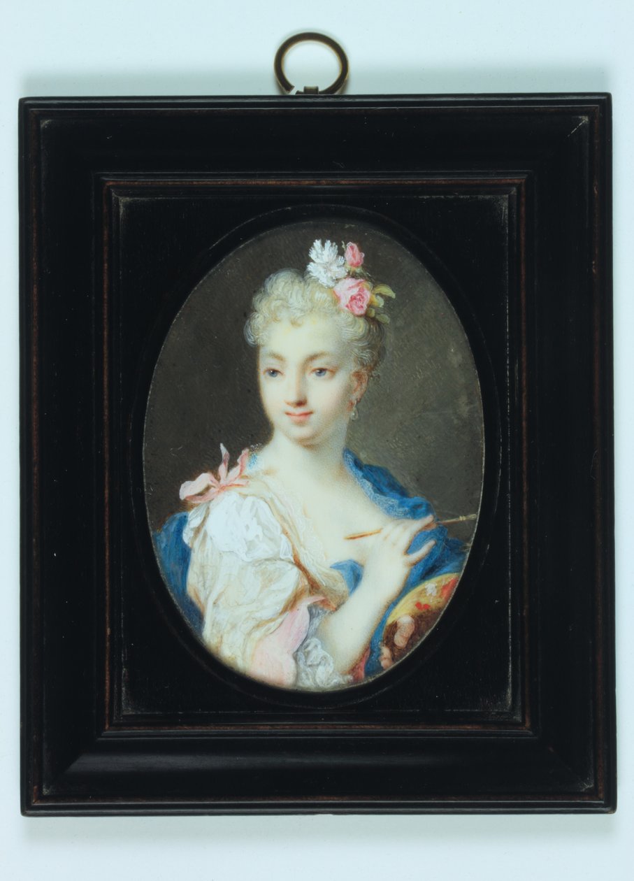 Önarckép (akvarell elefántcsonton) alkotó: Rosalba Giovanna Carriera