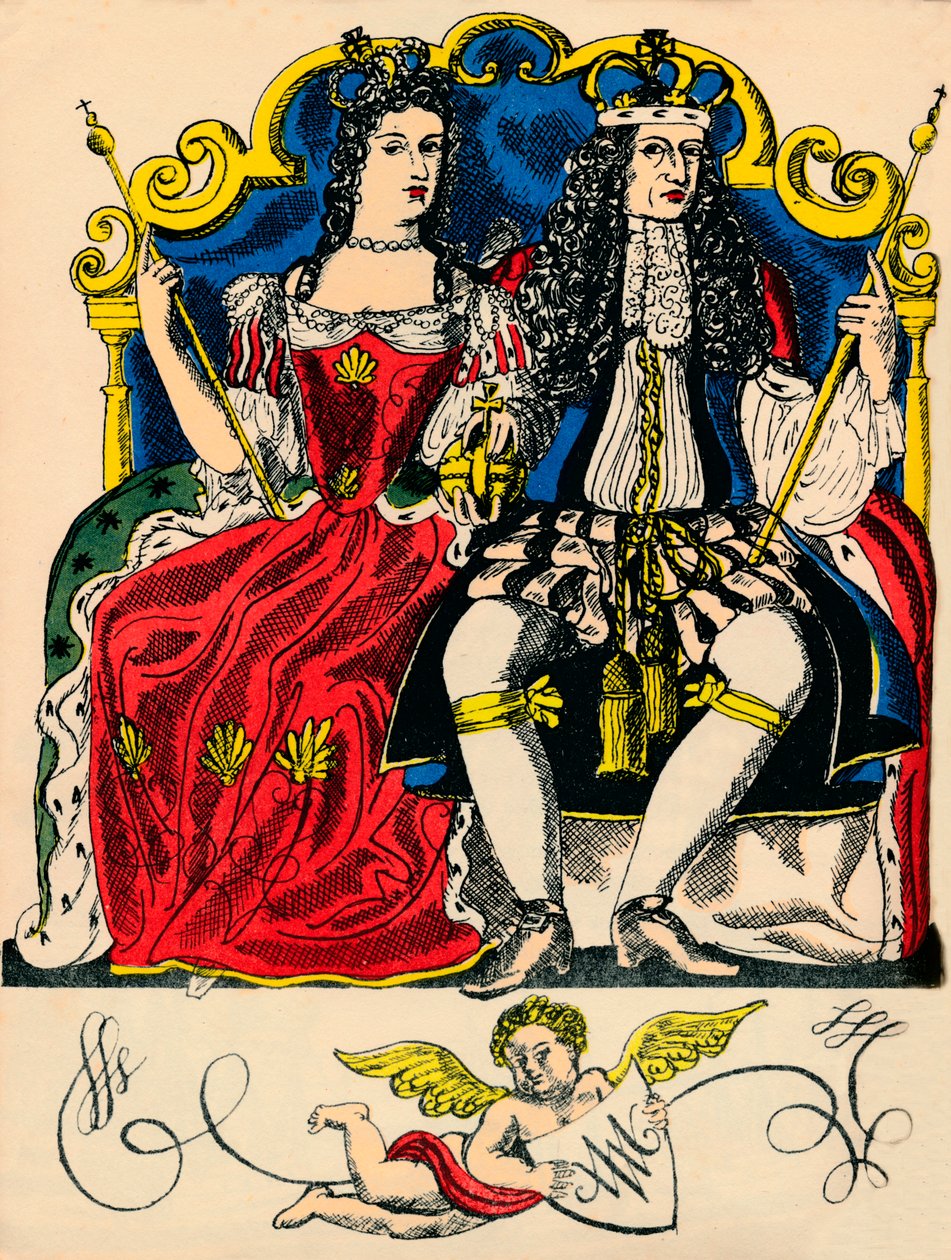 III. Vilmos és II. Mária, Nagy-Britannia és Írország királya és királynője 1688-tól, 1932-től alkotó: Rosalind Thornycroft
