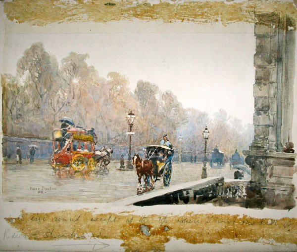Grosvenor Place egy nedves napon alkotó: Rose Maynard Barton
