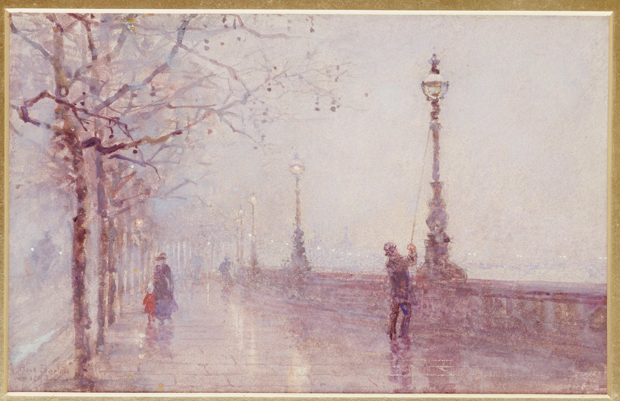 Az utolsó lámpa, Temze rakpartja, 1892 alkotó: Rose Maynard Barton