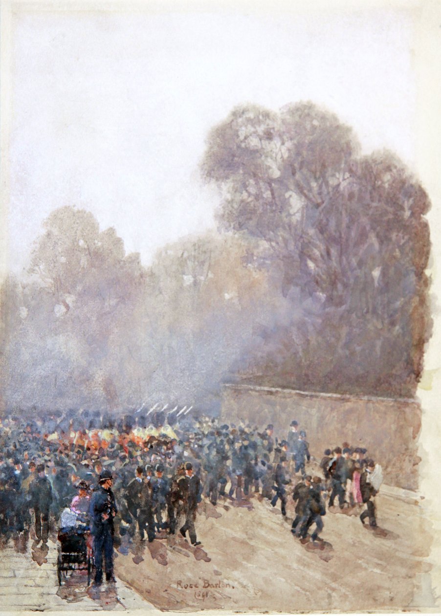 A katonák felvonulása 1891 (akvarell) alkotó: Rose Maynard Barton