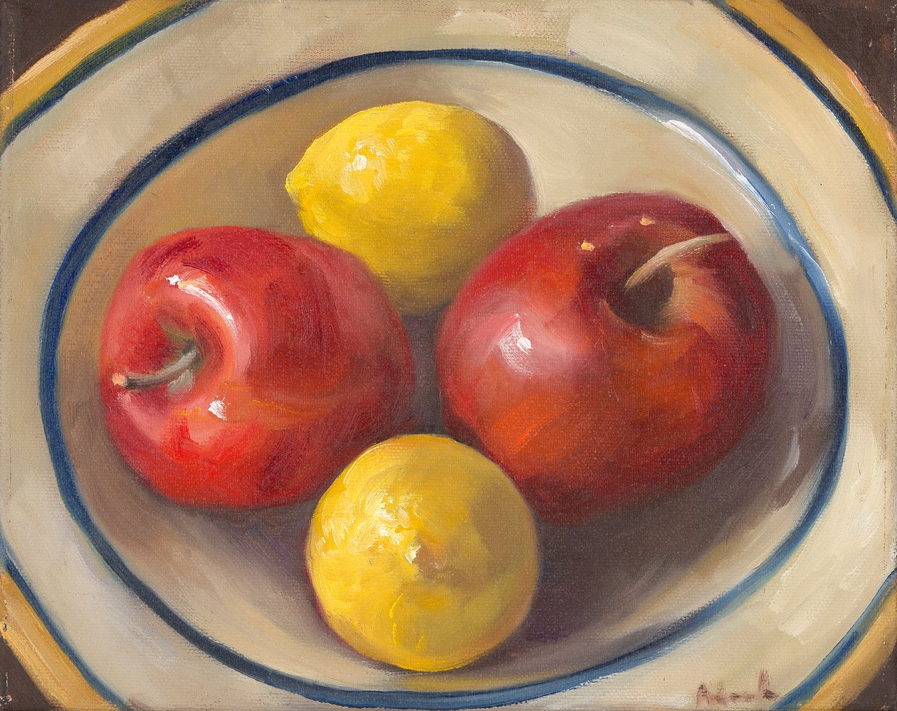 Alma és citrom, 2016 (olaj, vászon) alkotó: Rosemarie Adcock