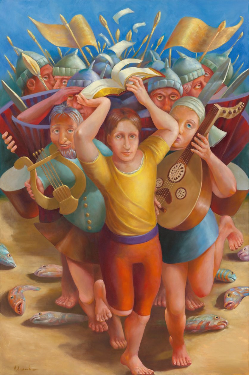 Átkelés a Jordánon, 2011 (olaj, vászon) alkotó: Rosemarie Adcock