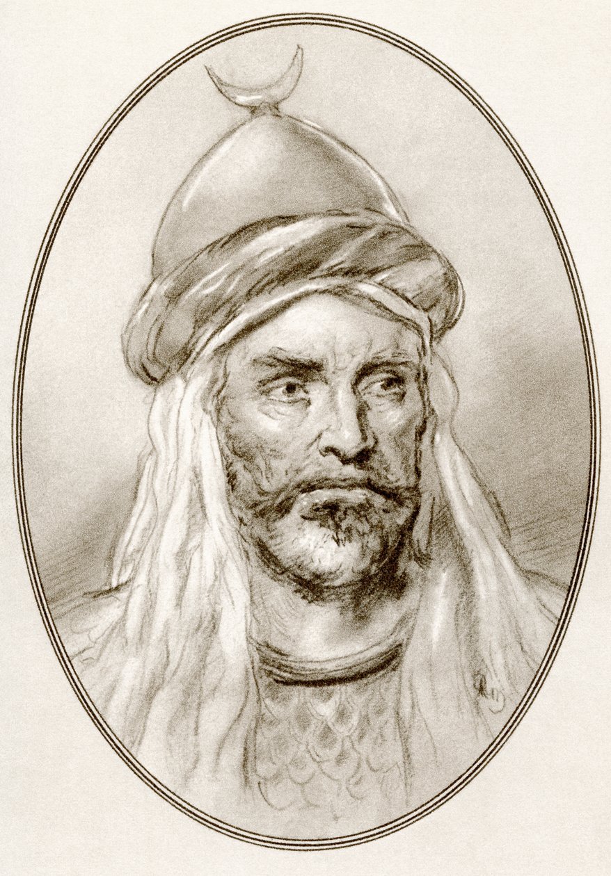 An-Nasir Salah ad-Din Yusuf ibn Ayyub, a Híres uralkodók élő életrajzaiból. alkotó: Ross Gordon