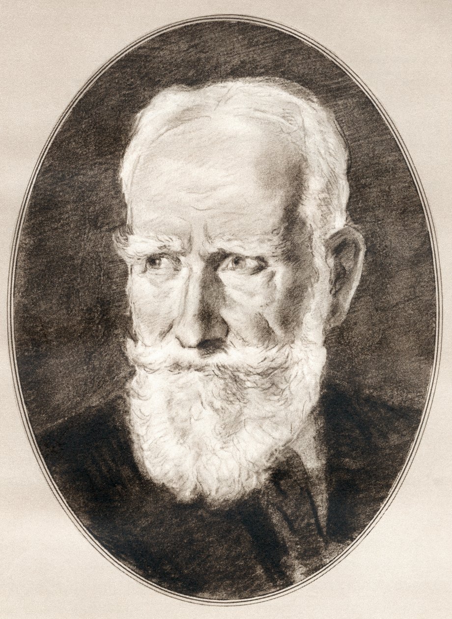 George Bernard Shaw, a Híres férfiak élő életrajzaiból. alkotó: Ross Gordon