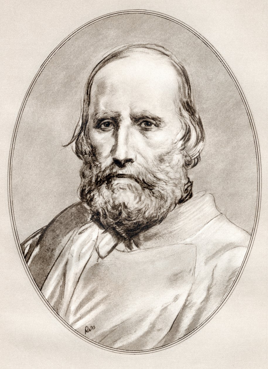 Giuseppe Garibaldi, a Híres férfiak élő életrajzaiból. alkotó: Ross Gordon