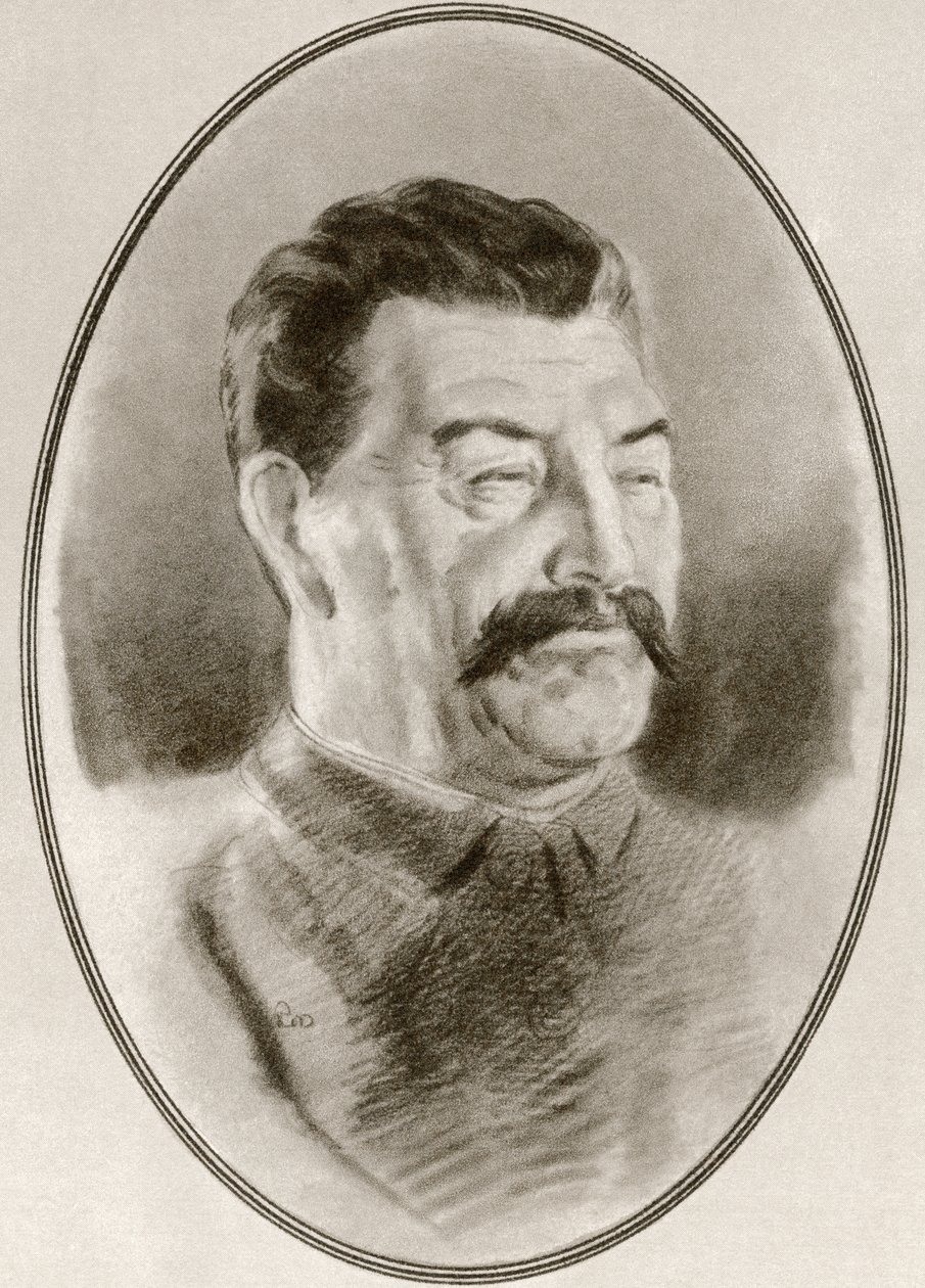Joseph Vissarionovich Sztálin, a Híres uralkodók élő életrajzaiból. alkotó: Ross Gordon